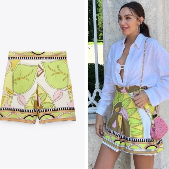 sale🥳NWT Zara Printed Multi-color Skort - Picture 5 of 5